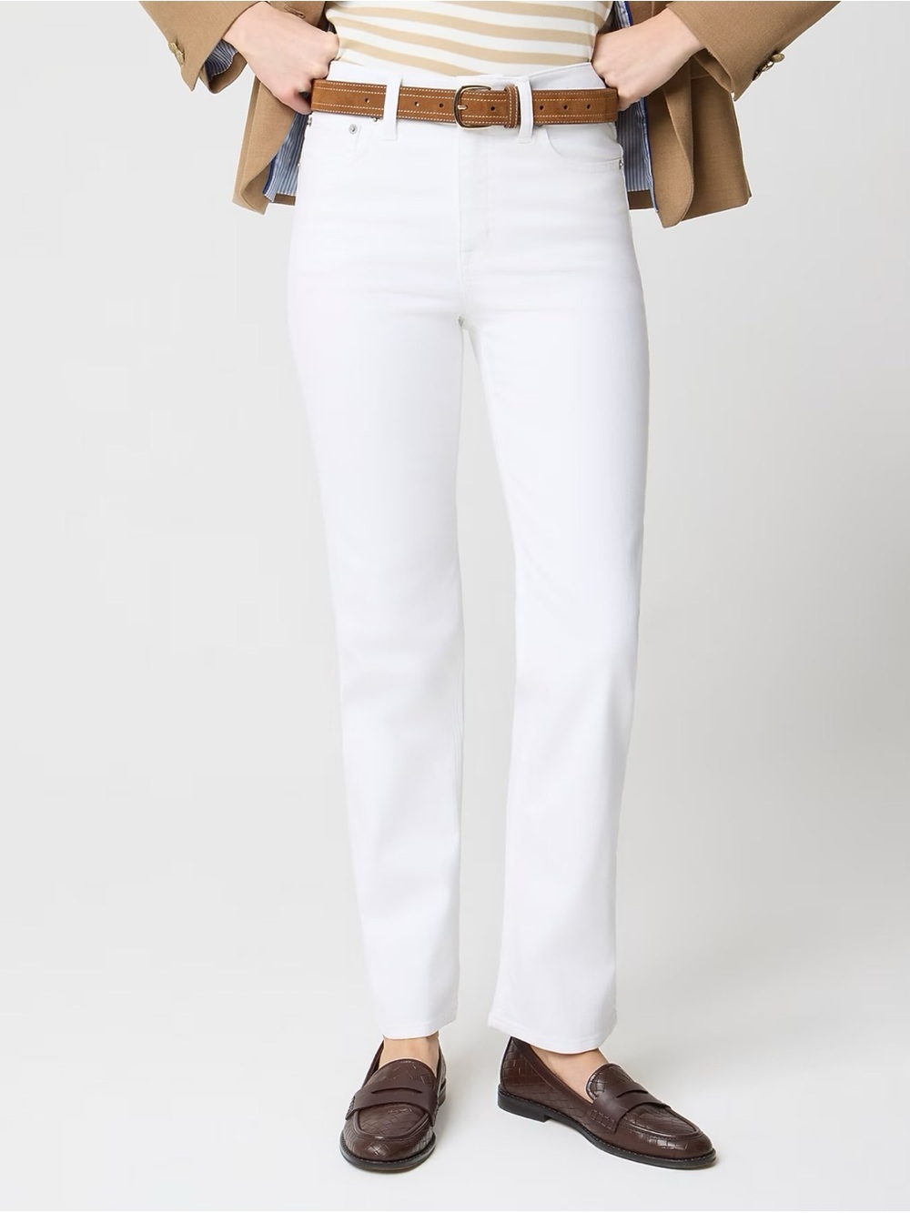 J.Crew Mid-rise straight jean in all-day stretch White Size 25 NWT‎